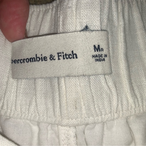 ABERCROMBIE & FITCH  White Linen Casual Women’s Pants size medium - Picture 4 of 6